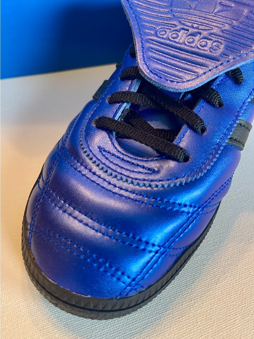 NIB ADIDAS HANDBALL SPEZIAL LT LUCID BLUE BLACK SNEAKERS WOMENS 8.5 - Picture 3 of 12